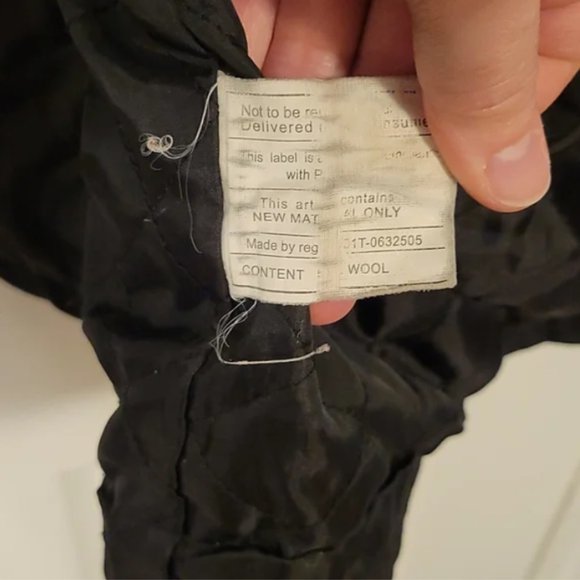 Pinstripe Men's Wool Blend Coat- Gray- Size L - Picture 5 of 10